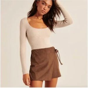 NWT Brown Suede Skort